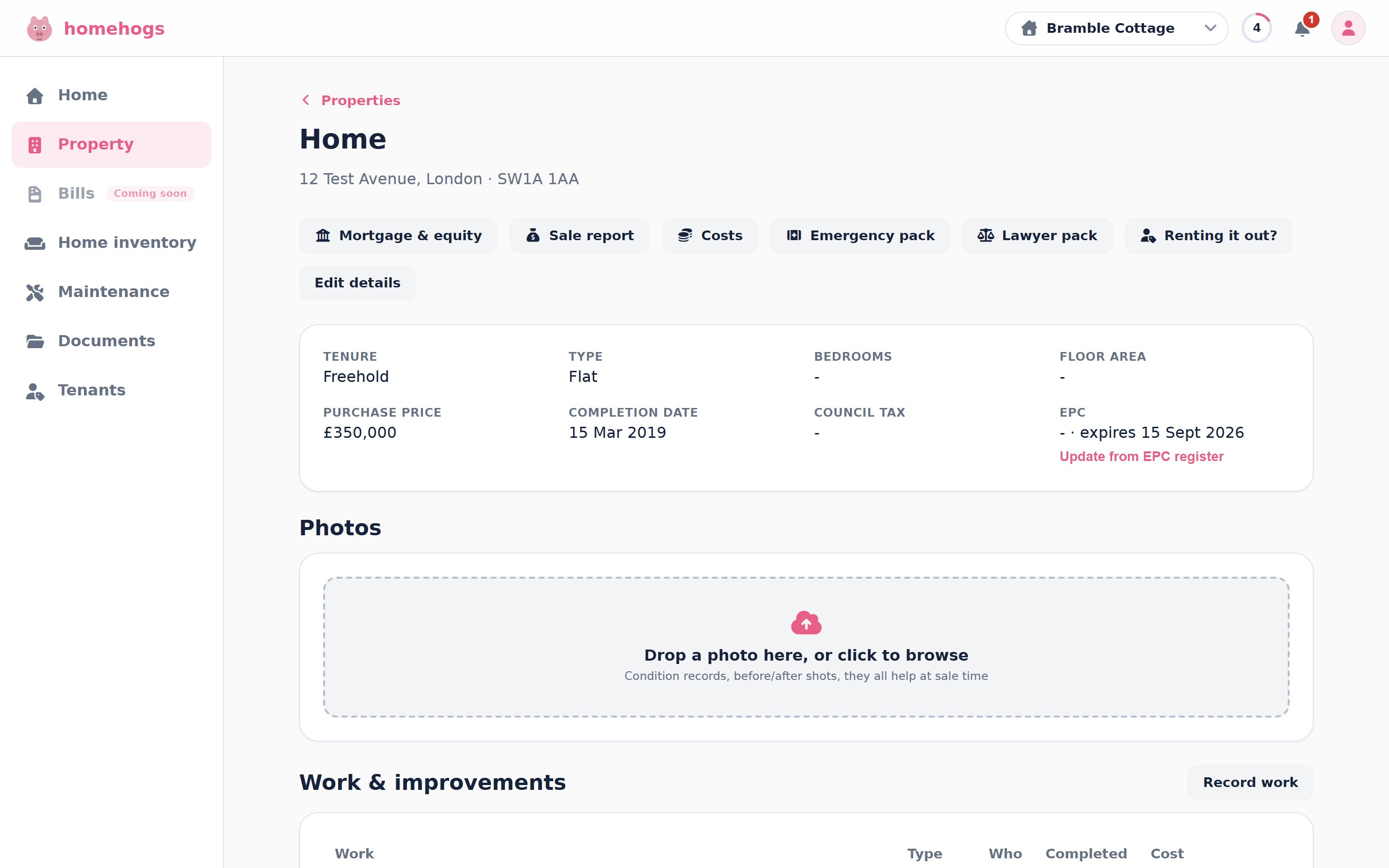 A property's overview